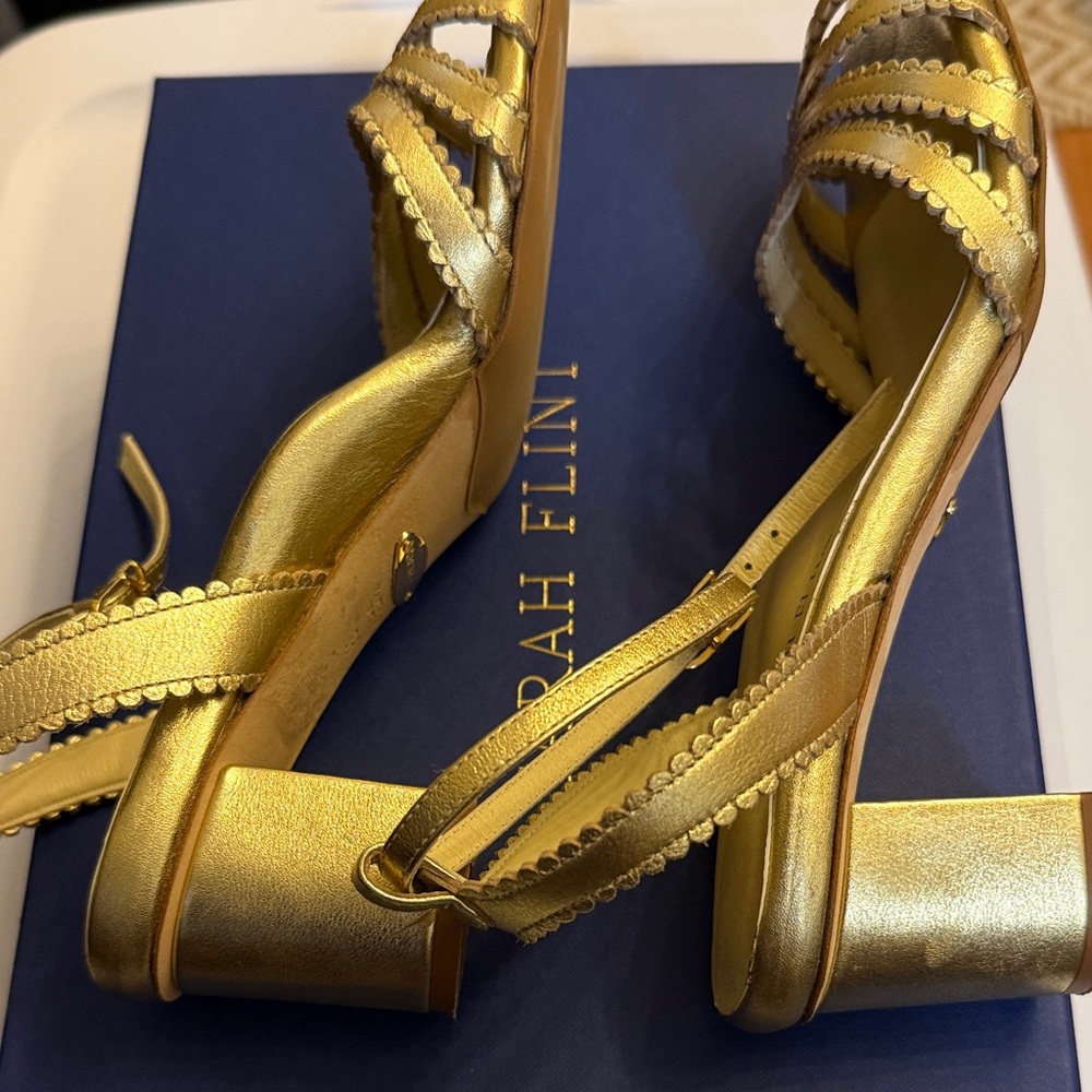 Sarah Flint Kathryn Metallic Gold Women's Sandals - Picture 4 of 8